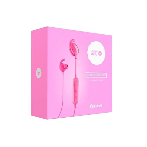 AURICULARES DESPORTIVOS BLUETOOTH SPC STORK ROSA  (  Rosa  - Bluetooth - Microfone - Mãos livres - Almofadas de s...  ) 